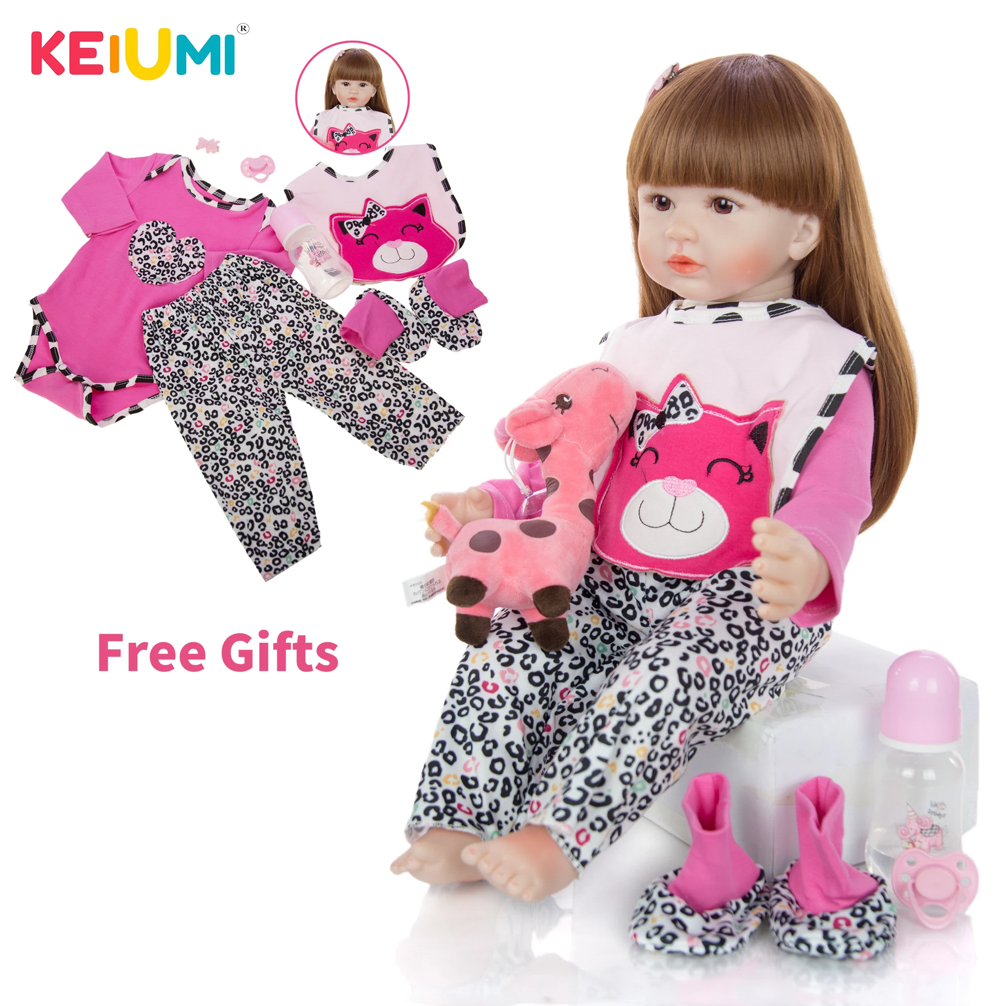 KEIUMI милые детские куклы Reborn Силиконовые Мягкие хлопковые тела Bebes детская кукла