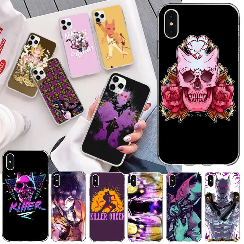 Жесткий мягкий черный чехол для телефона CUTEWANAN Anime JoJo Killer Queen iPhone 11 pro XS MAX 8 7 6 6S Plus X 5S