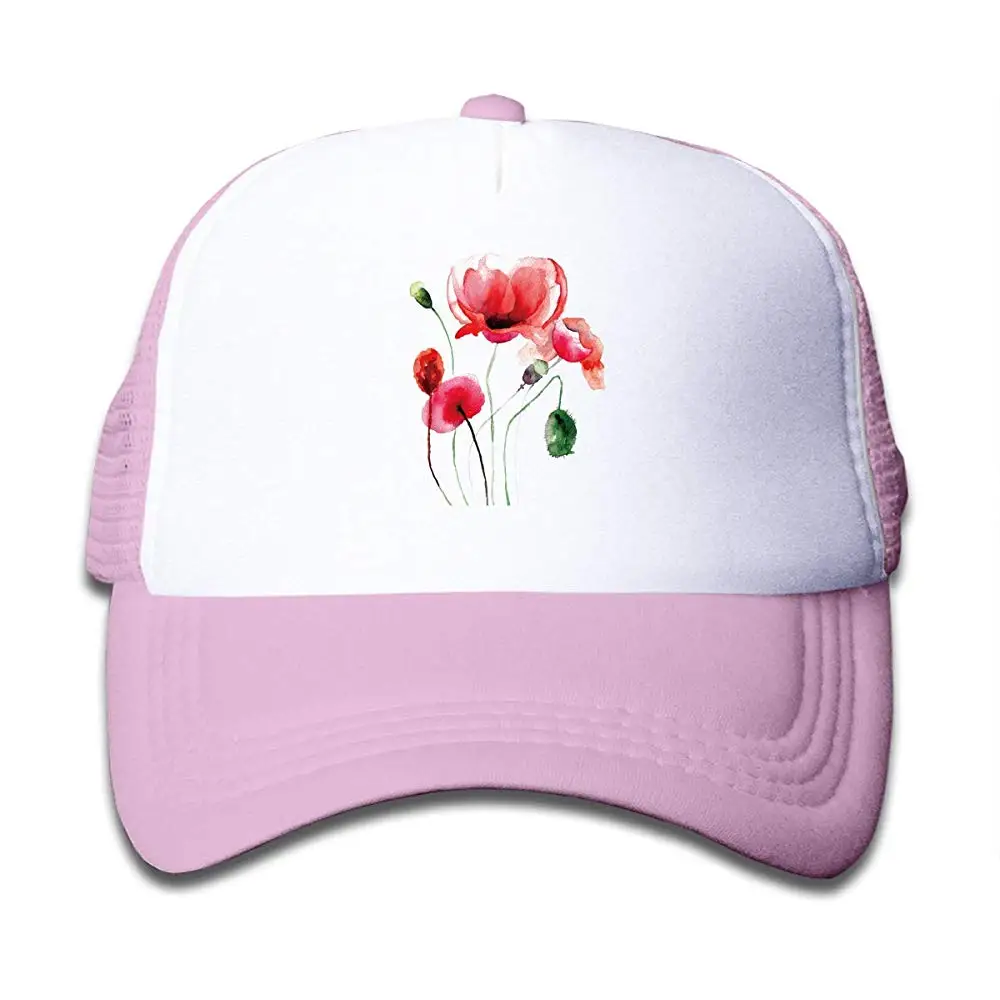 Children's Trucker Hats Flowers Printed Adjustable Kid's Mesh Snapback Hat Baseball Cap Unisex |