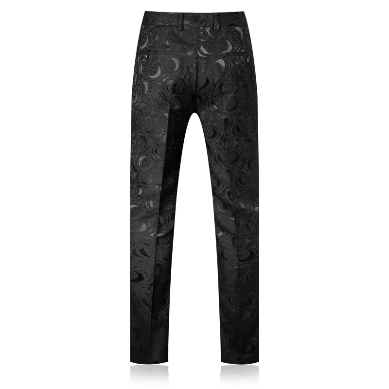 Black White Jacquard Floral Pants Men High Quality Casual For Luxury Hip Hop Streatwear Stylish Pantalones Hombre P2 | Мужская одежда