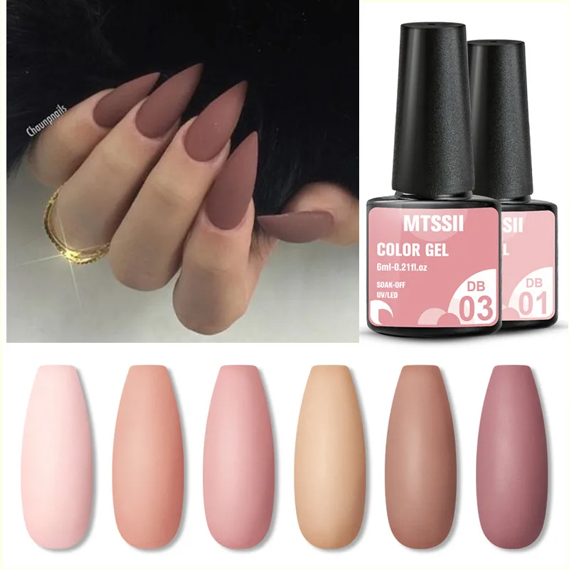 

Mtssii Nails Gel Polish Nude Color Semi Permanent Hybrid For Base Top Coat Soak Off UV Led Nail Art Gel Winter Color Manicure