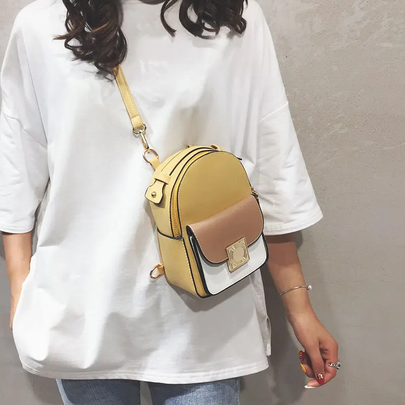 Новый женский рюкзак модный контрастный цвет сумка на плечо дорожная брендовая