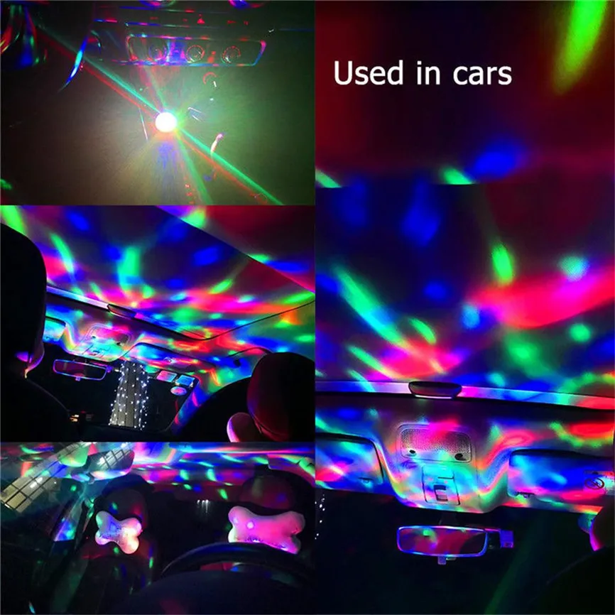 Mini 5W USB LED Party Lights Crystal Magic Ball Home Decorations Colorful Stage Disco Light Mobile Phone PC Power | Освещение