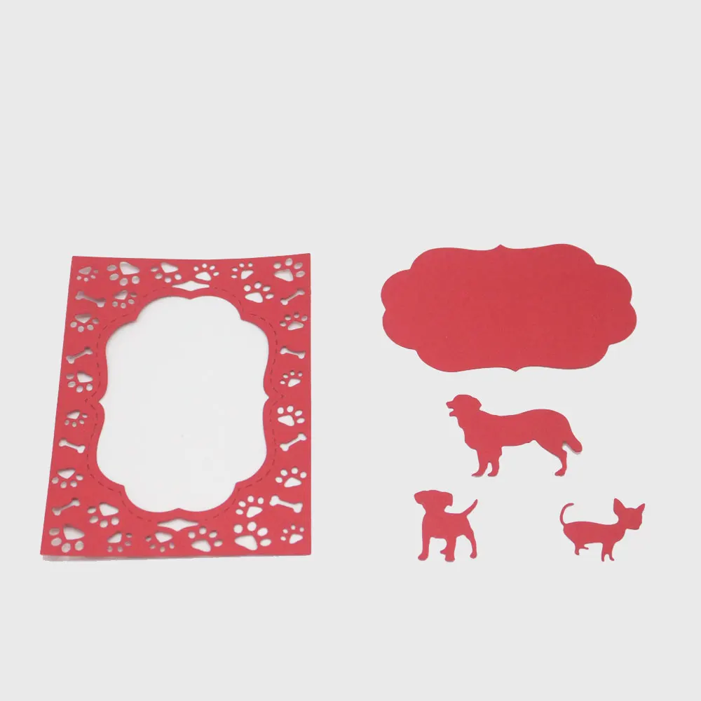 Дерево собака рамки металлические режущие штампы трафареты для DIY скрапбукинга