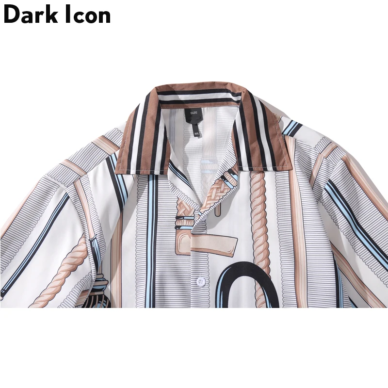 Рубашка Dark Icon в винтажном стиле барокко лето 2020 повседневные мужские рубашки с