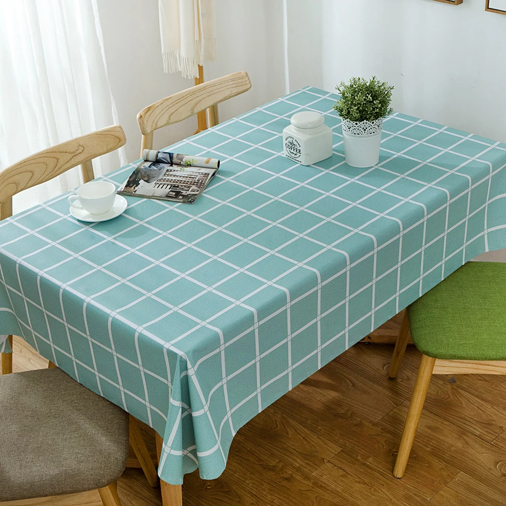 Водонепроницаемая маслостойкая Скатерть из ПВХ с принтом в клетку декоративное