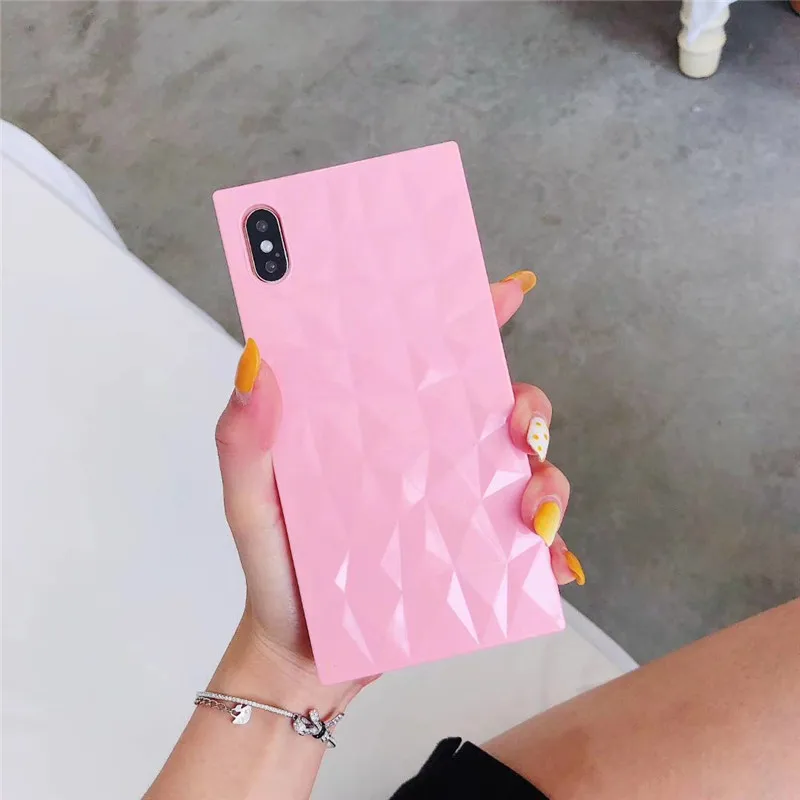 Глянцевые Мягкие силиконовые чехлы из ТПУ для Iphone 11 12 Pro Max Xs 6 6S 7 8 Plus X XR квадратный