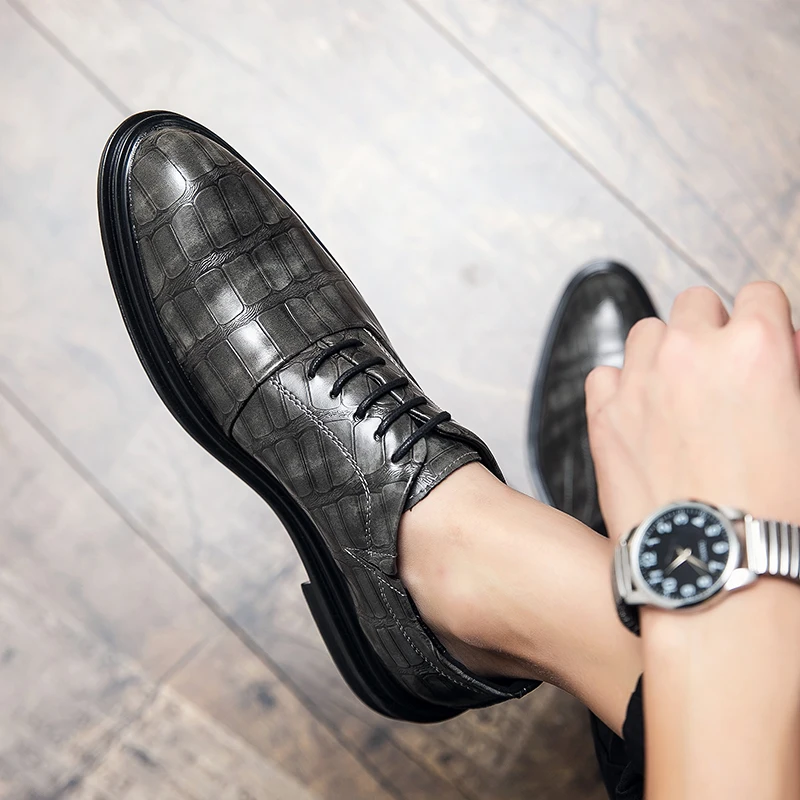 

Мужская деловая обувь Bullock в стиле ретро; Классические кожаные туфли с острым носком; Мужские модельные туфли-оксфорды; Новинка