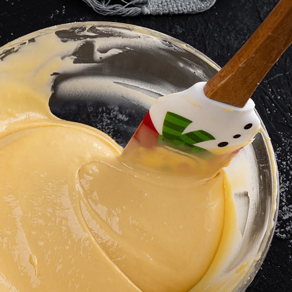 Силиконовый шпатель для масла с принтом Санта Клауса снеговика имбиря ручка из