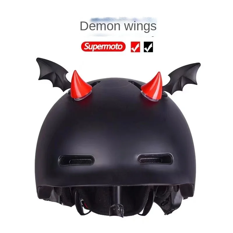 

2pcs Motorcycle Helmet Short Devil Horns Helmet Decoration Electric Car Styling Stickers Helmet Accessories wing
