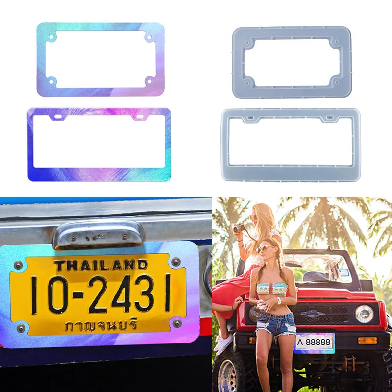 

DIY Crafts Jewelry Epoxy Resin Mold License Plate Frame Casting Silicone Mould For DIY Crafts