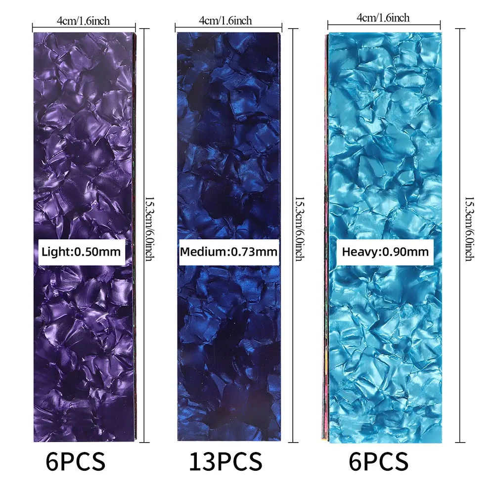 

25PCS Guitar Pick Punch Sheets DIY Pick Musicians Celluloid Guitar Pick Strips Thickness 0.50 0.73 0.90MM Frame Mounting Ring