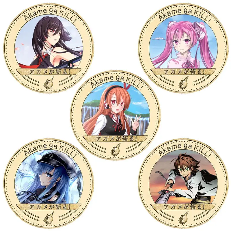 Japanese Anime Gold Foil Banknote Akame-Ga-Kill Challenge Coin Souvenir Home Decoration Birthday Christmas Gift for Kids | Дом и сад