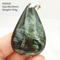 top natural green seraphinite necklace women pendant stone 34x22x9mm water drop crystal lucky anniversary love gift pendant