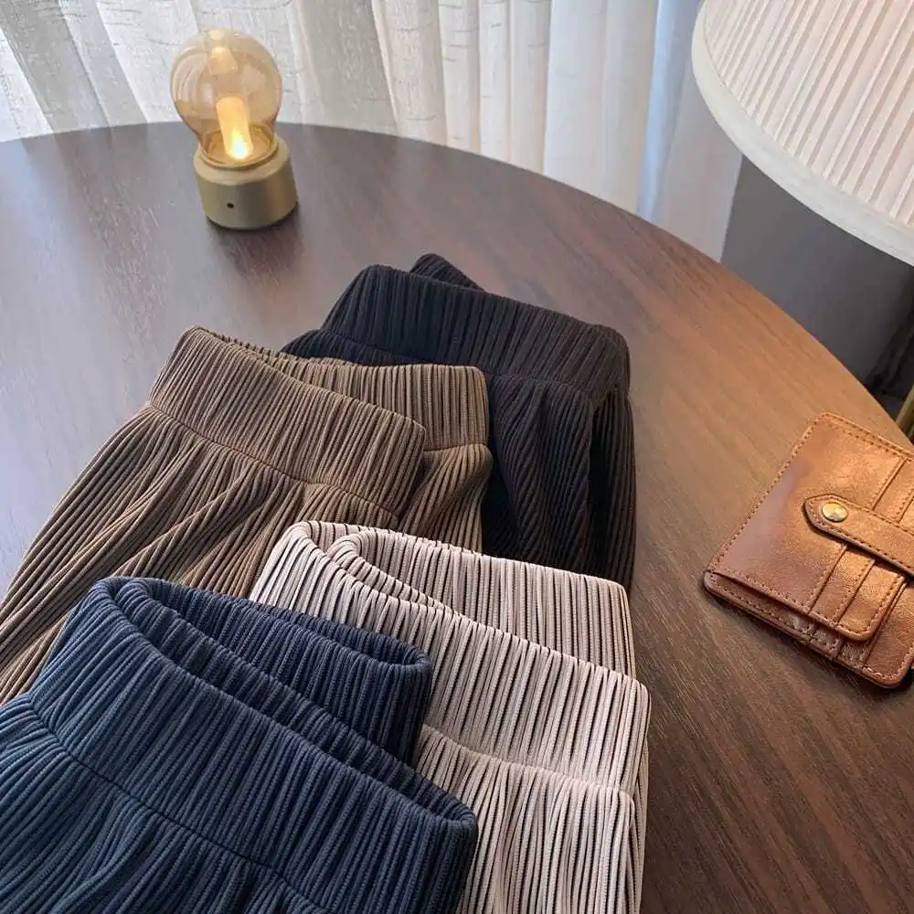 

Pants women's loose and versatile trend straight tube black casual pleated wide leg pants women's summer thin loose drape