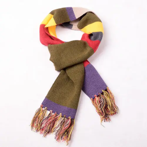 

Dr Doctor Who Fourth 4th 12' DELUXE Tom Baker Warm Soft Knitted Striped Scarf Cosplay Costume Gift 365cm*23cm & 200cm*16cm