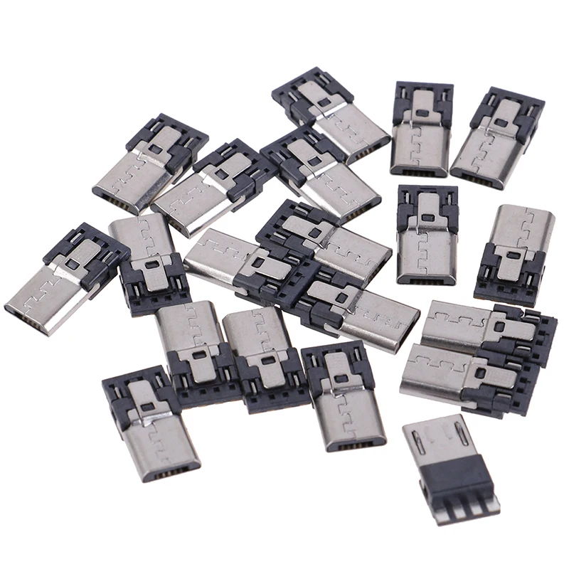 

20pcs/lot 4 Pin Micro USB Connector Jack Tail USB Plug Sockect Terminals Male Connectors 13.6*7*2mm