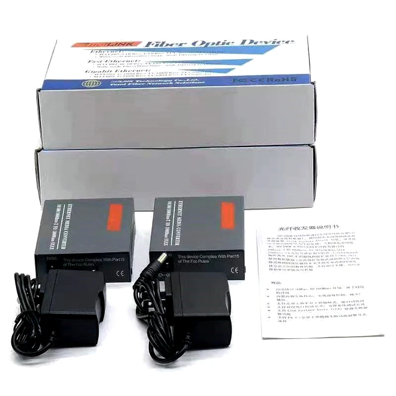 HTB-GS-03 A/B Fiber Transceiver Single Fiber Converter SC 10/100/1000M Single Mode Single Fiber 1 Pair