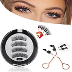 Магнитные ресницы 2 пары, натуральные норковые ресницы ручной работы, многоразовые