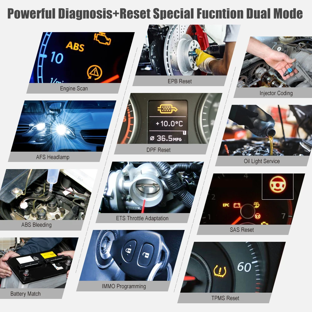Запуск CRP469 OBD 2 Автомобильный диагностический инструмент ABS SAS DPF Сброс масла 9