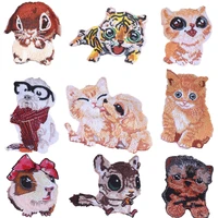 1 piece cartoon cute dog tiger animals embroidered cloth sticker phone clothing decoration patch sticker sewing accessories