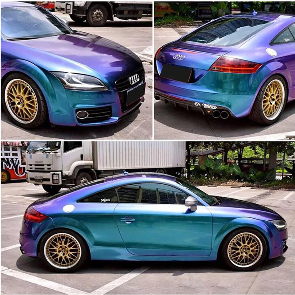 Глянцевый блеск Хамелеон фиолетового цвета с синей машинкой пленки наклейки