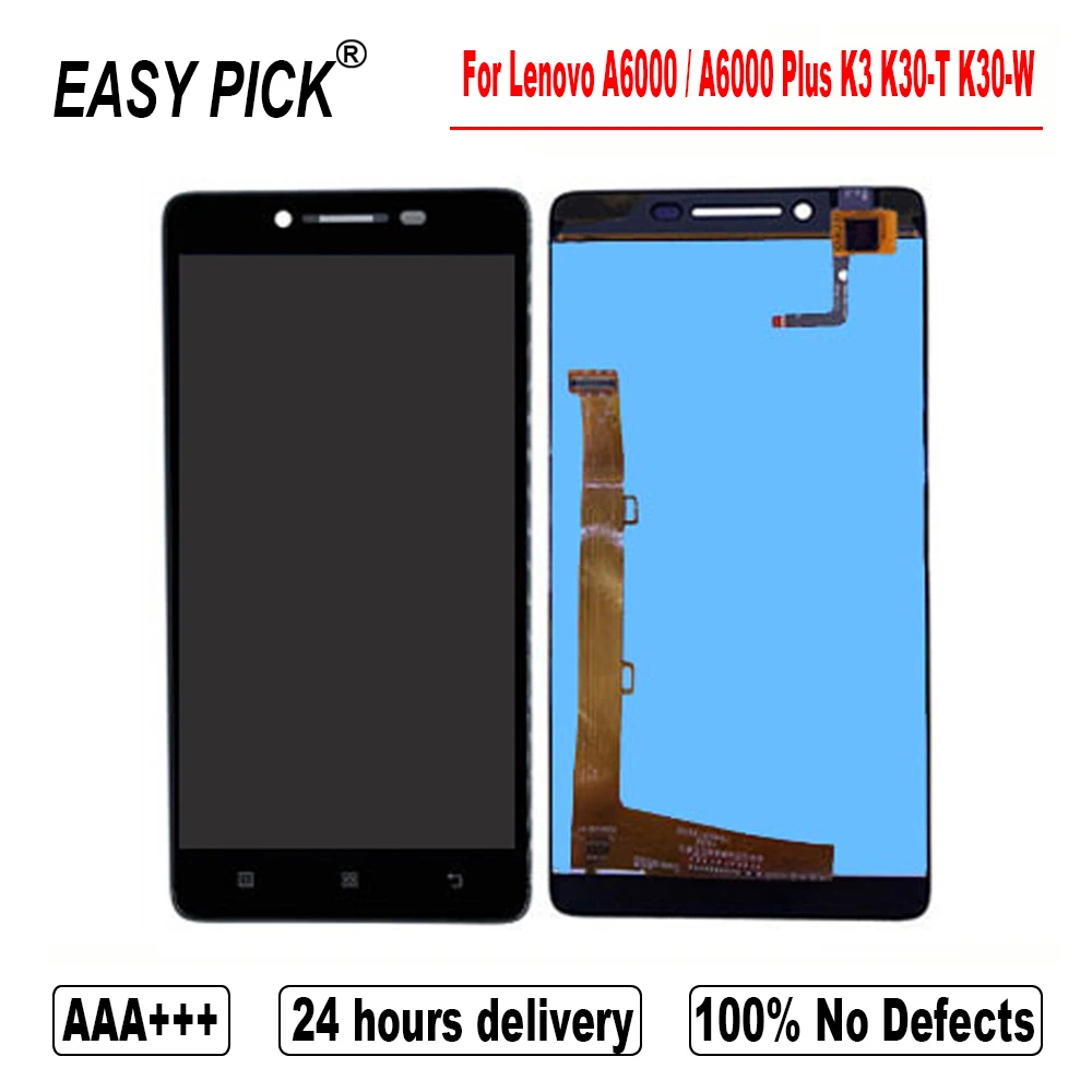 ЖК-дисплей с сенсорным экраном для Lenovo A6000 / Plus K3 K30-T K30-W дигитайзер в сборе A6010 |