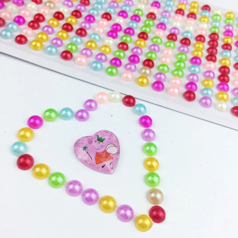 6 мм искусственный жемчуг самоклеящиеся Кристаллы Стразы с плоской задней