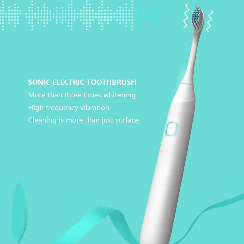 Electric Toothbrush Tooth brush adult Waterproof Ultrasonic automatic with 1 Replacement Brush Heads Battery Teeth | Бытовая техника