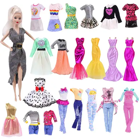 Одежда для куклы Барби, модное платье, дешевый Топ + брюки, костюм для 11,8 дюймовых Барби, аксессуары для шарнирных кукол, повседневная одежда,...