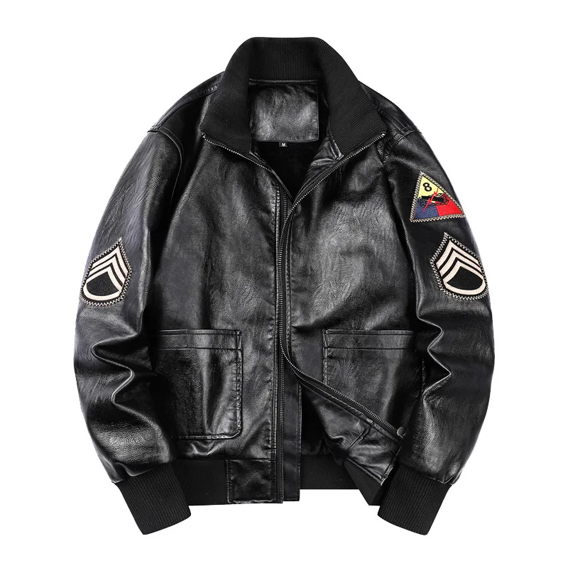 Военная Мужская кожаная куртка от бренда осень-зима плотная ветровка PU мужской