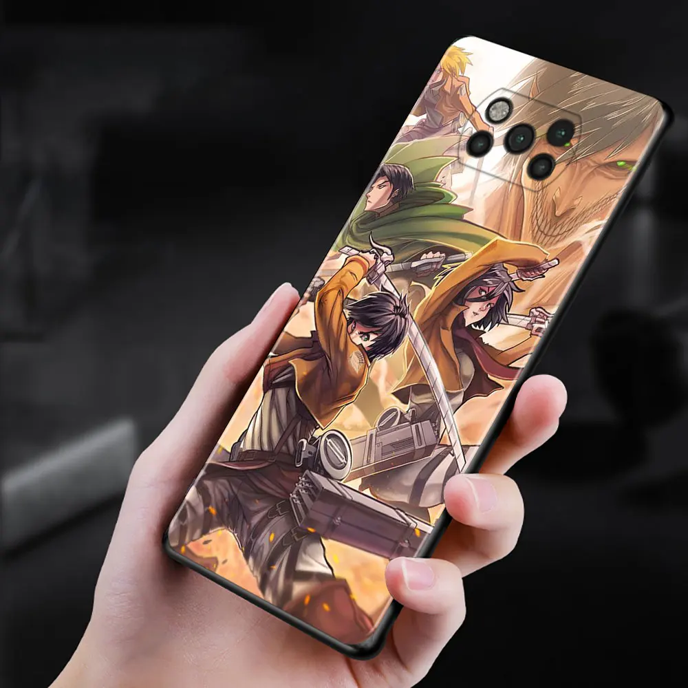 Anime Attack On Titan Girl1 Case For Xiaomi Mi Poco X3 Pro F3 X3 GT M3 X3 NFC F1 M3 Pro 5G F3 GT Black Soft Silicon Cover Coque