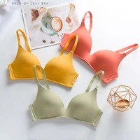 wasteheart new for women skin yellow wireless bra one piece active bras female sexy bra seamless wireless underwear cup a b