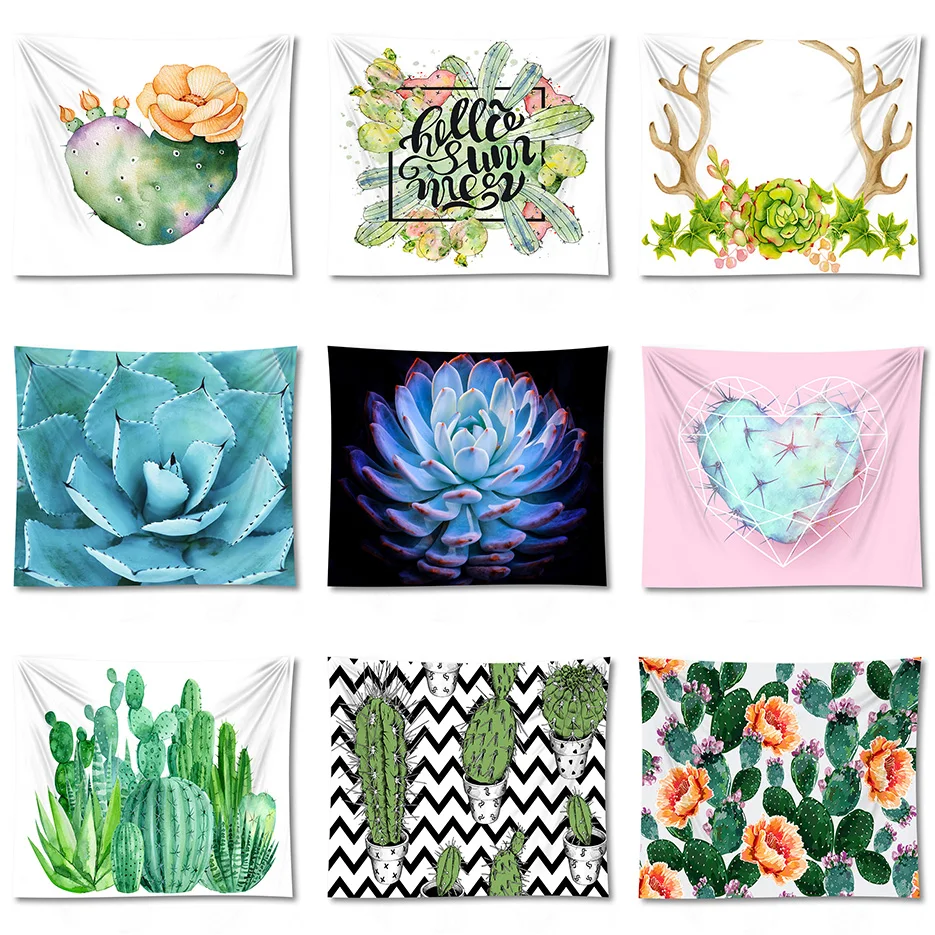 Бохо украшение 3d кактус сочные Гобелен Коврик для йоги настенный Декор дома