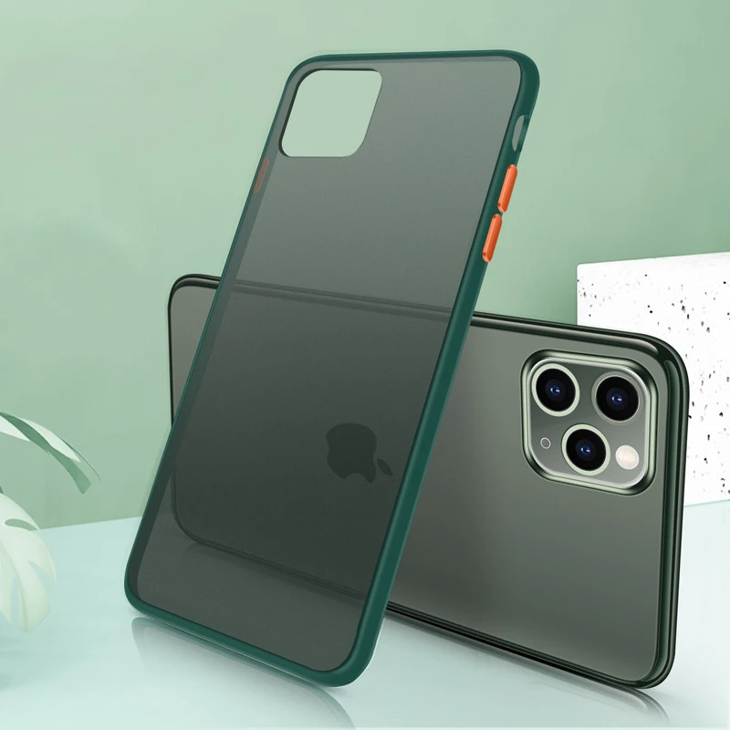 Противоударный чехол-накладка для iPhone 11 Pro Max XS XR X 7 8 6 6S Plus матовый силиконовый