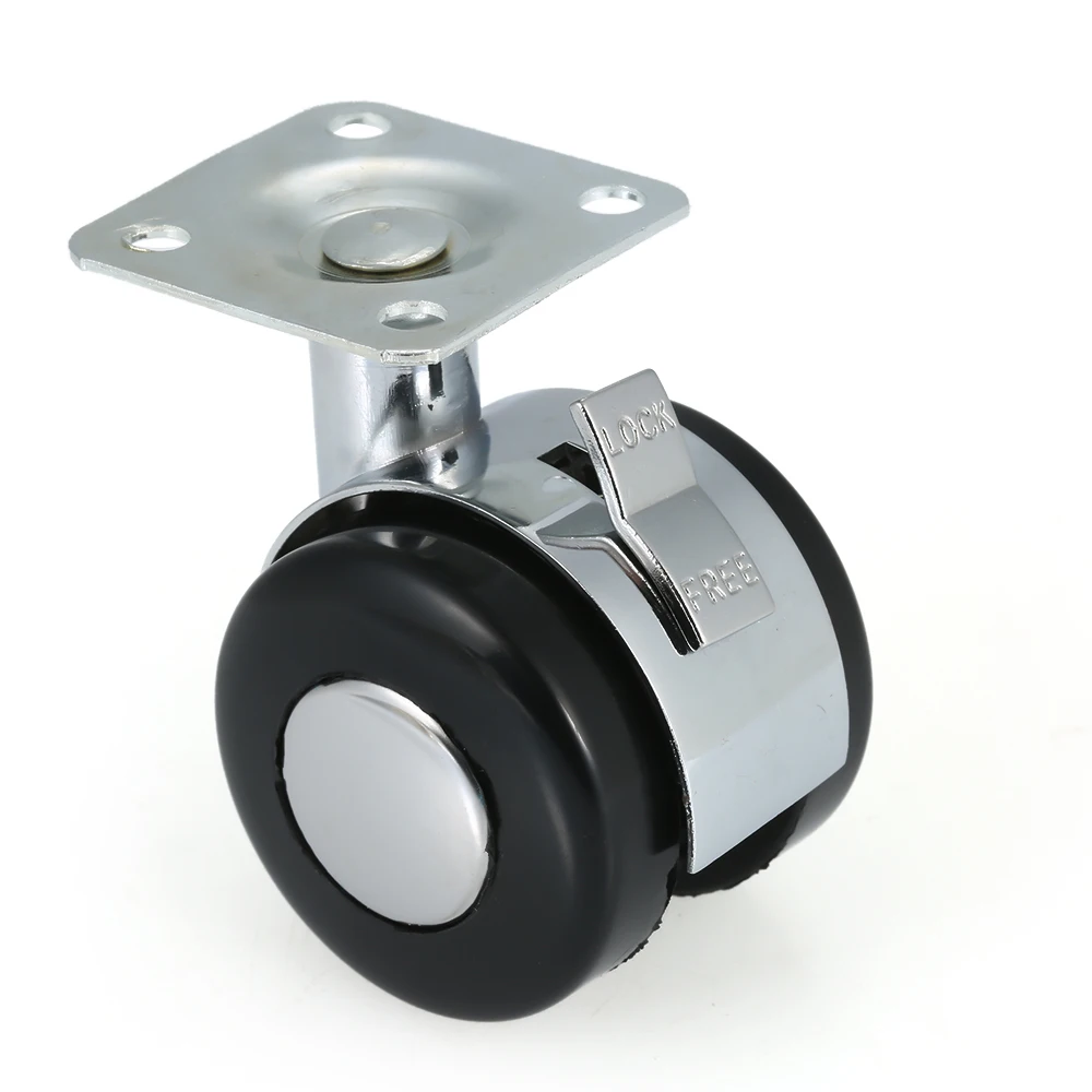 Плоский колесико для мебели с пластиной колеса из цинкового сплава нейлоновые