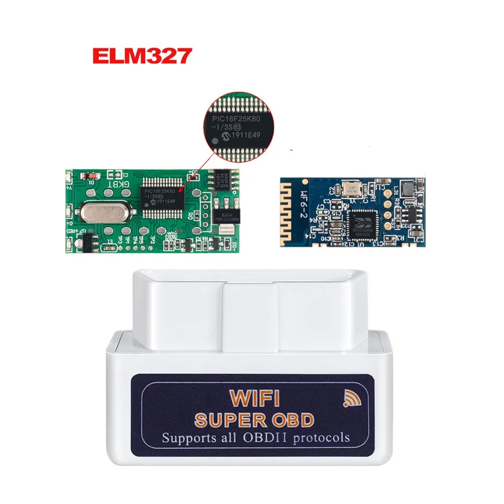 ELM327 WIFI оборудование V1.5 поддерживает Android/iOS/Windows с PIC18F25K80 ELM 327 Wi-Fi дизельные