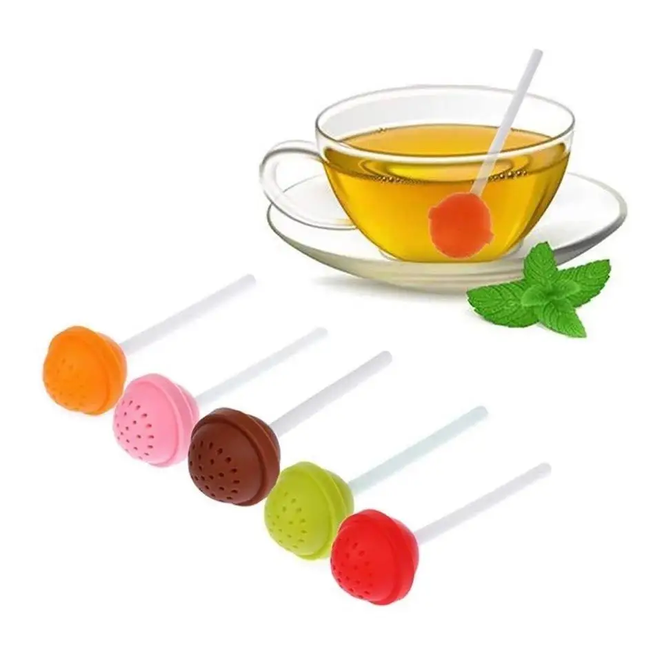 

Silicone Sweet Tea Infuser Candy Lollipop Loose Leaf Mug Strainer Cup Steeper Tea Accessories Candy Colors 1Pcs