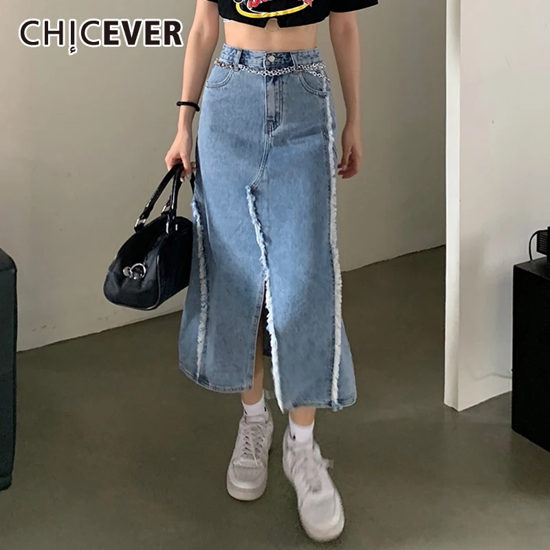 

Женская ассиметричная юбка с разрезом, высокой талией и разрезом