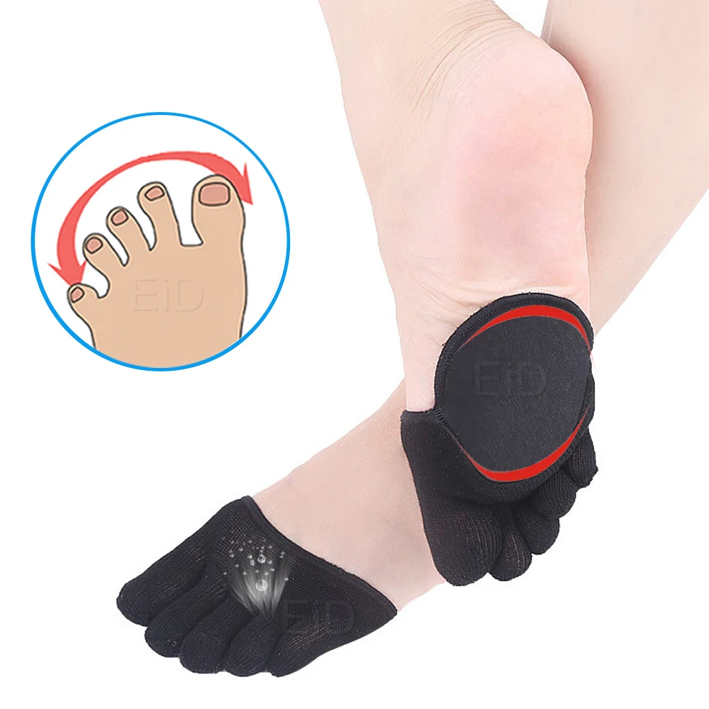 Хлопковые подушечки для ног Hallux Valgus силиконовые обувные стельки для боли в ногах выпрямитель большого пальца носки ортопедические носочки для ног половинные подушечки