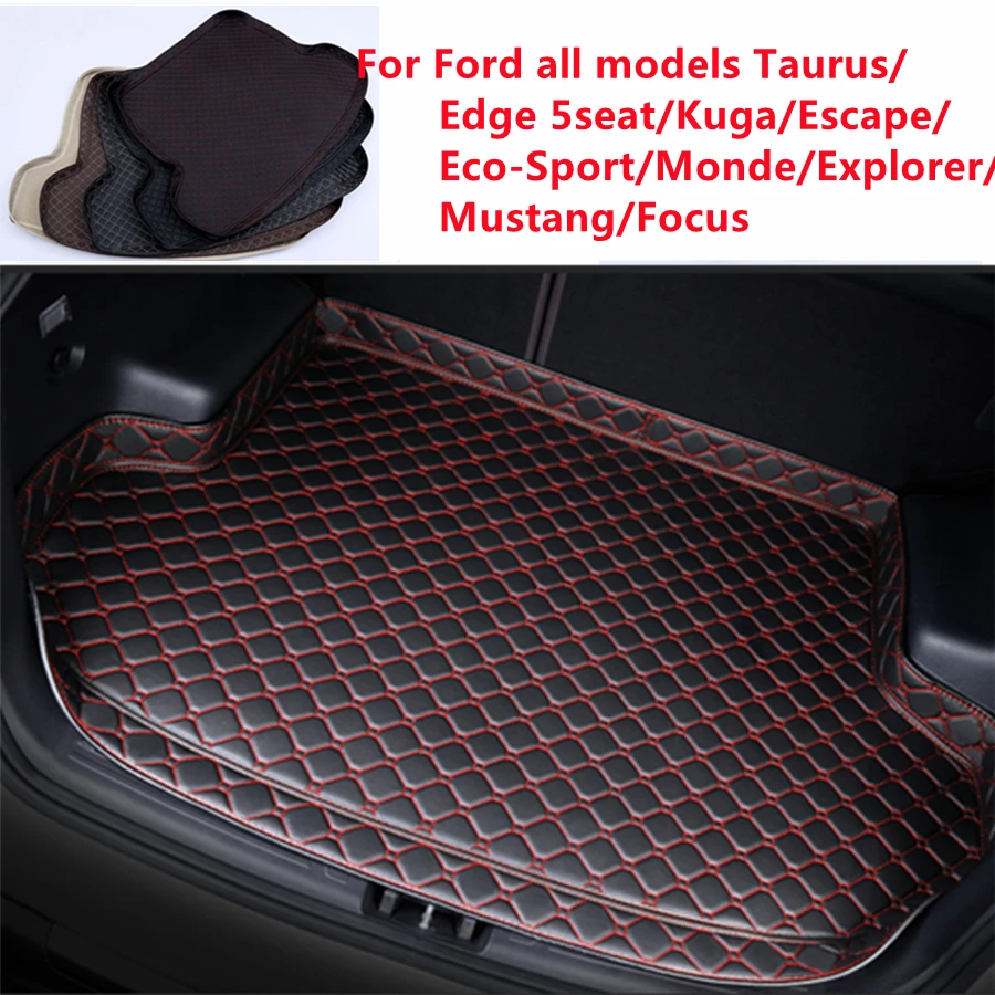 

Special Car Trunk Mats For Ford Focus Explorer Mondeo Eco-Sport Edge Kuga Taurus Escape Waterproof Cargo Liner Boot Carpets