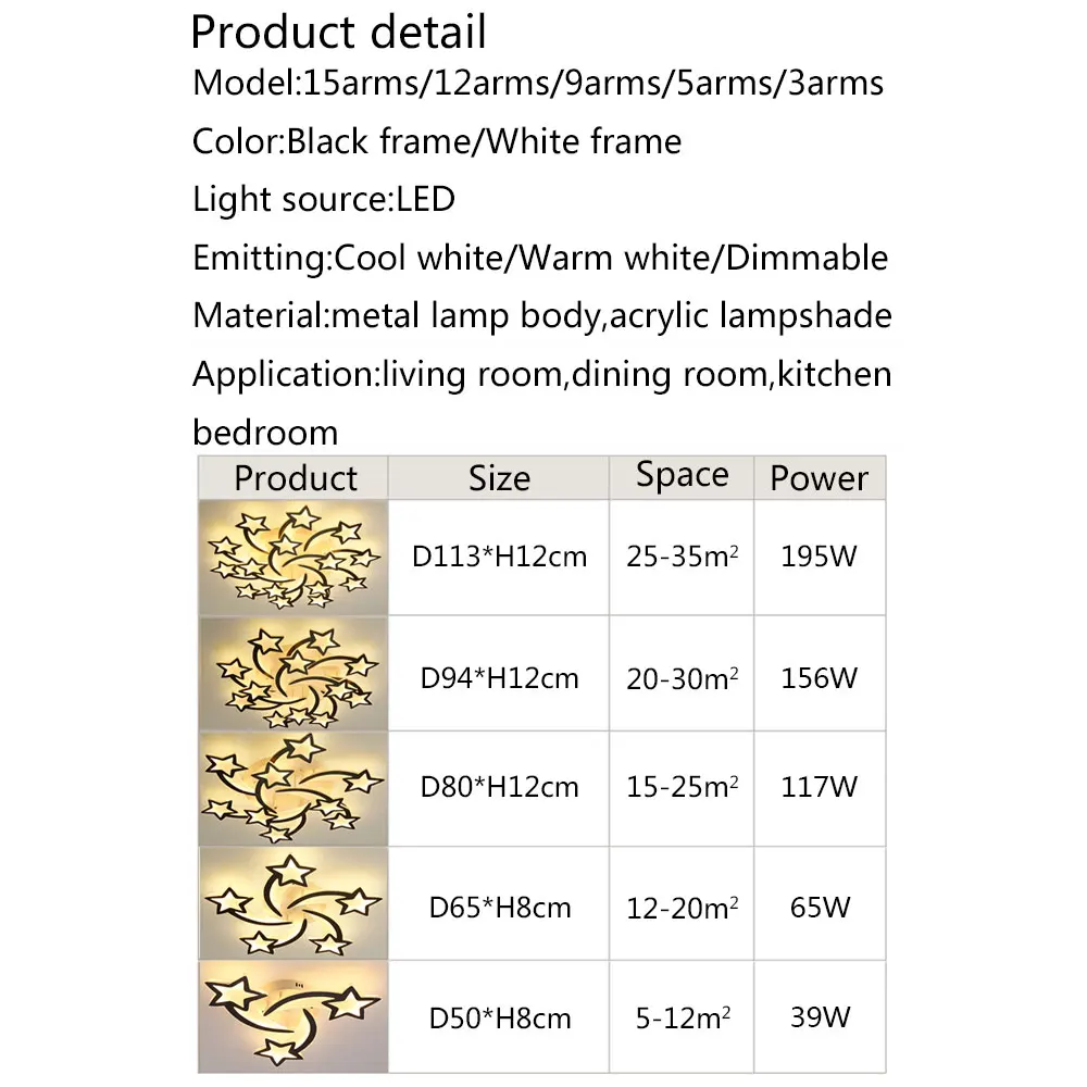 

Dimmable Modern Led Chandeliers For Living room Bedroom Dining room 110V 220V Lustre Home Ceiling Chandelier Acrylic Lamp White