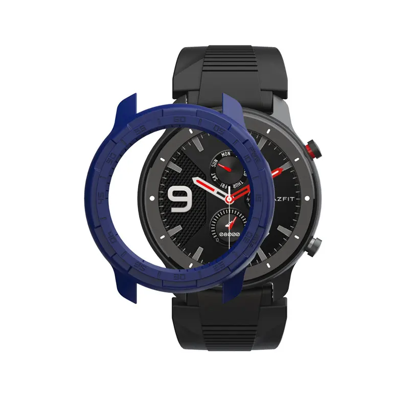 Для Amazfit GTR 47 мм чехол защитный чехол умных часов для Xiaomi Huami Smartwatch крышка аксессуары - Цвет: Темно-синий