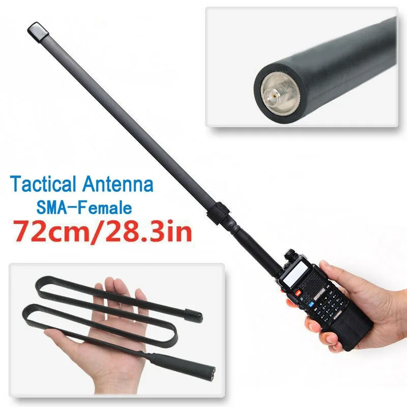 

10 шт. JFS-003 72 см/28,3 дюйма SMA-F двухдиапазонный VHF/UHF 144/430 МГц складные тактические антенна для РАДИОТЕЛЕФОНА Walkie Talkie BaoFeng UV5R