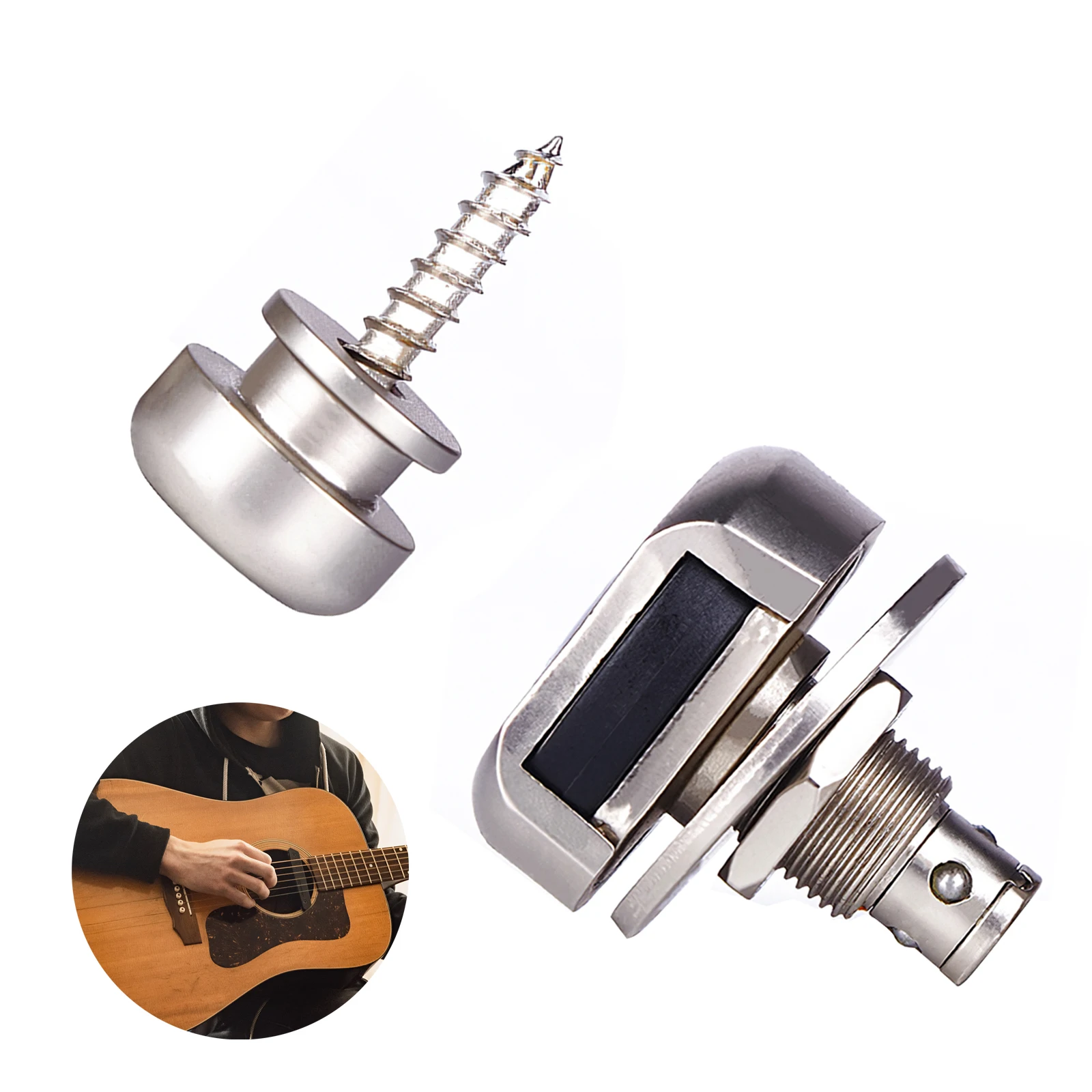 

2pcs Guitar Strap Lock For Acoustic Electric Bass Ukulele Guitar Strap Buckle Button Lock Pin Metal End Locking Part Accessories