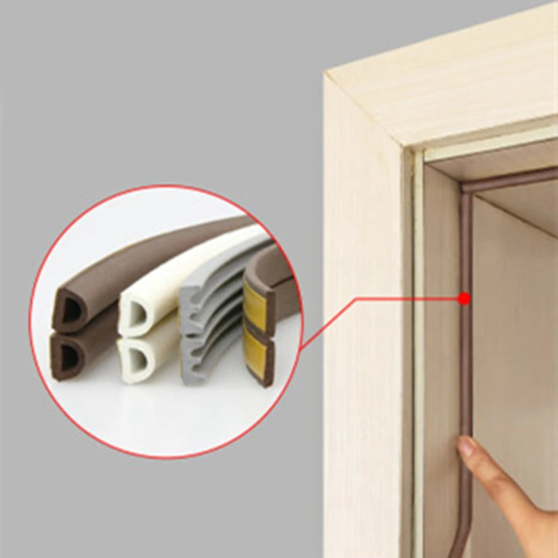 

5M DIE Self-adhesive Door Window Sealing Strip Weather Stripping mousse acoustique Soundproof acoustic foam burlete puerta casa