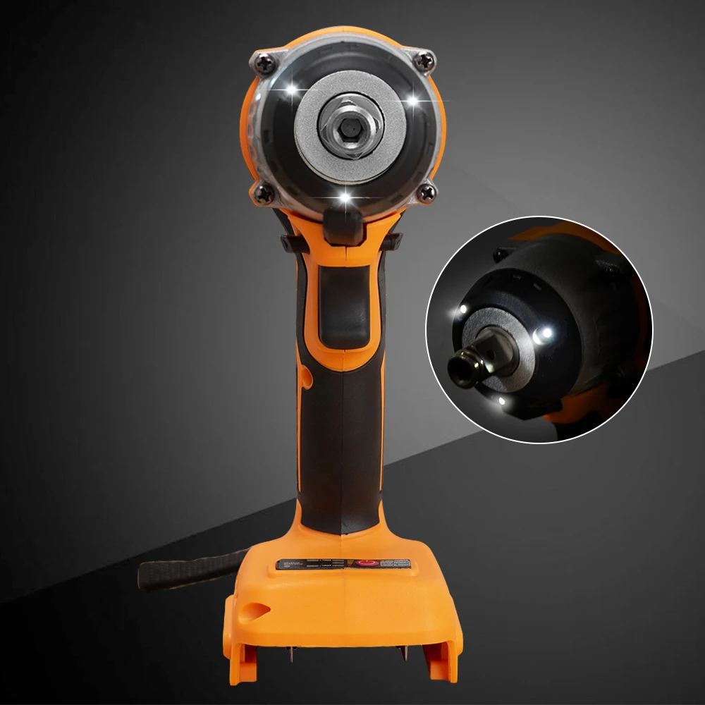 

550N.m Electric Brushless Cordless Impact Wrench Rechargeable 1/2'' Socket Wrench Power Tool LED Light for 18V Makita Battery