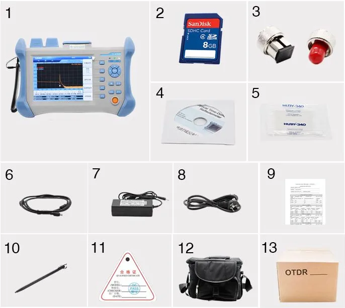 

Free Shipping OTDR 32/30dB 1310/1550nm SM OTDR Tester Built-in 10mw Visual Fault Locator Optical Fiber Test