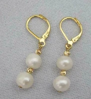 elegant south sea white natural pearl dangle earrings