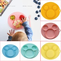 suction cup baby feeding plate bpa free silicone childrens dishes toddler training bowls safety kids self eating tableware set